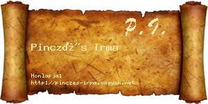 Pinczés Irma névjegykártya